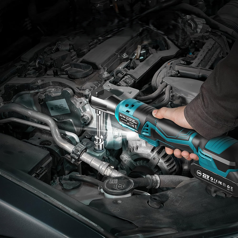 21V Cordless 3/8" Ratchet Wrench Set, 66Ft-Lbs, 200RPM, 2×2.0Ah Batteries