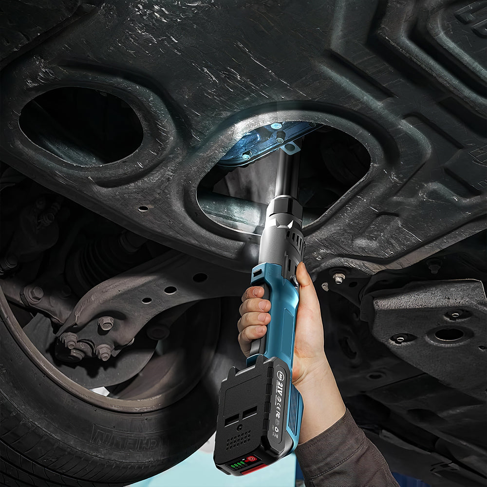 21V Cordless 3/8" Ratchet Wrench Set, 66Ft-Lbs, 200RPM, 2×2.0Ah Batteries