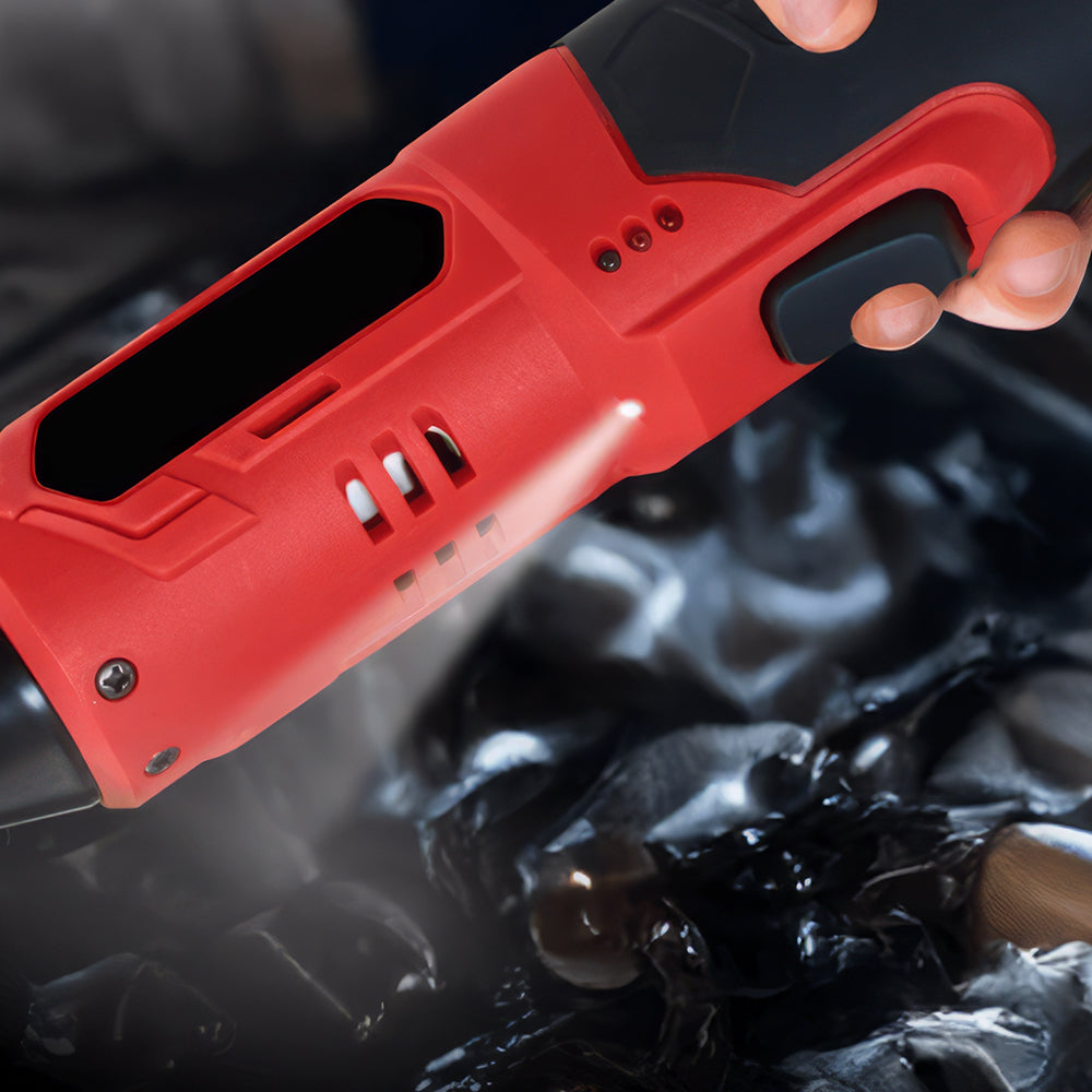 12V 3/8" Cordless Electric Ratchet Wrench Set with 2 Batteries & LED Light