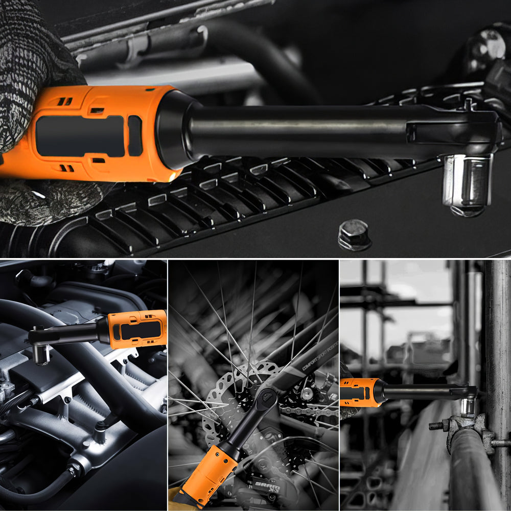 12V 3/8" Cordless Electric Ratchet Wrench Set, 45 Ft-Lbs with 2 Batteries