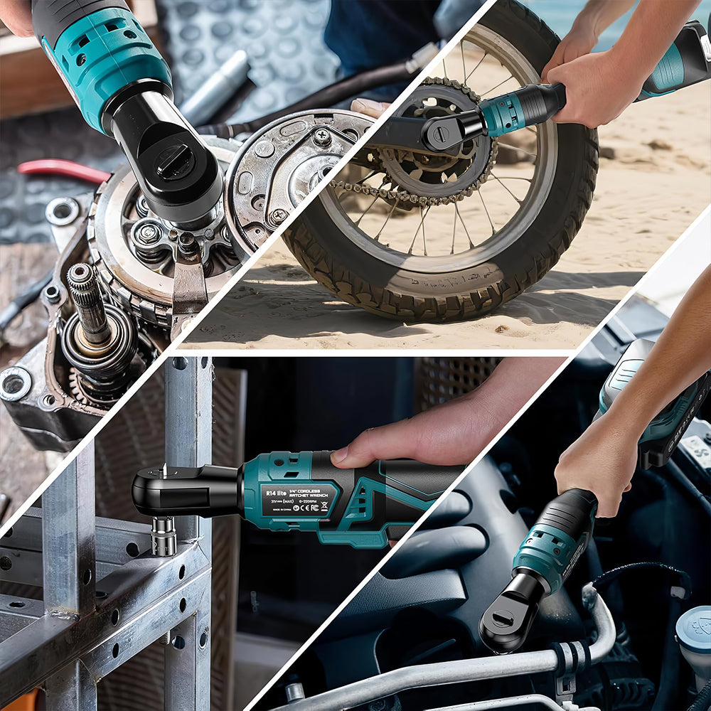 21V Cordless 3/8" Ratchet Wrench Set, 66Ft-Lbs, 200RPM, 2×2.0Ah Batteries