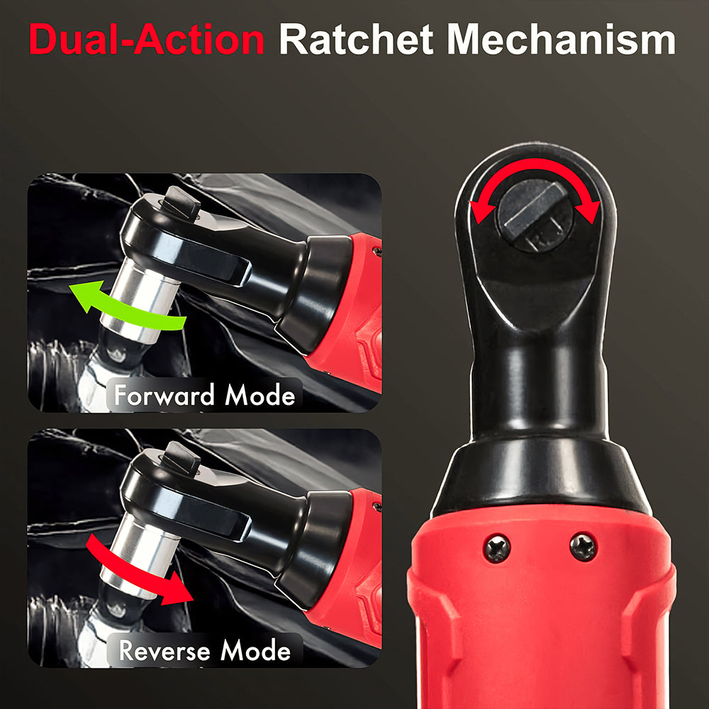 12V Cordless Electric Ratchet Wrench 3 8 Set 2 Batteries LED Light