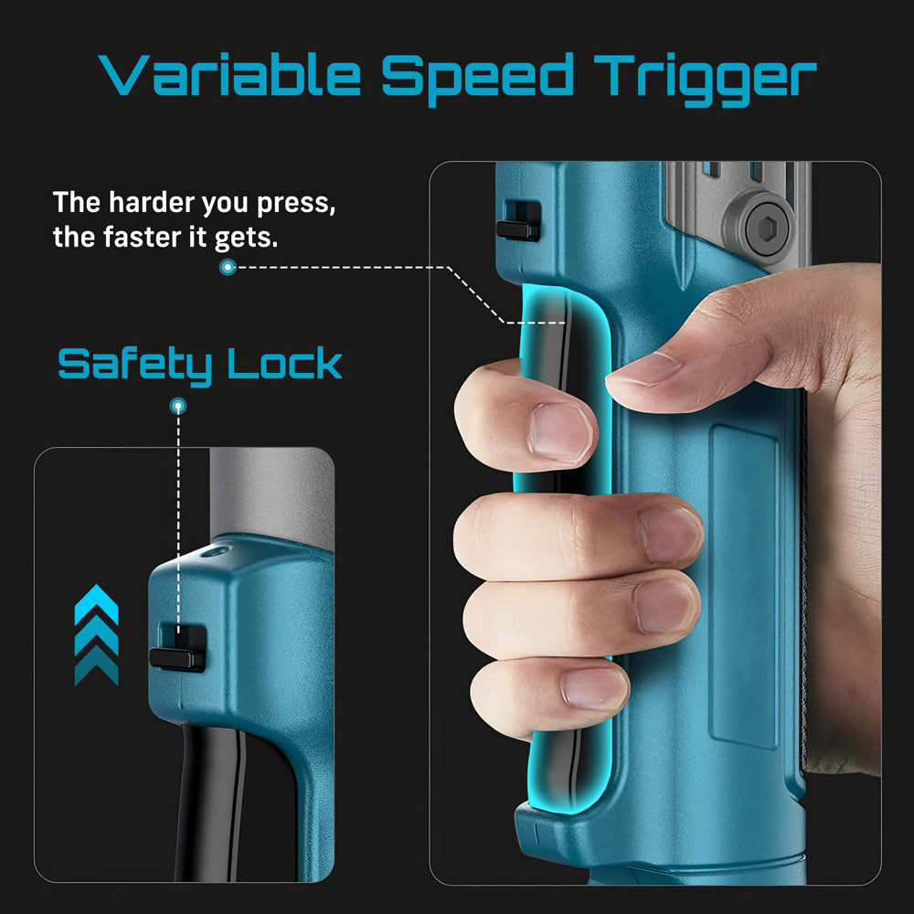 21V Cordless Electric Ratchet Wrench Kit Half Inch Brushless Batteries