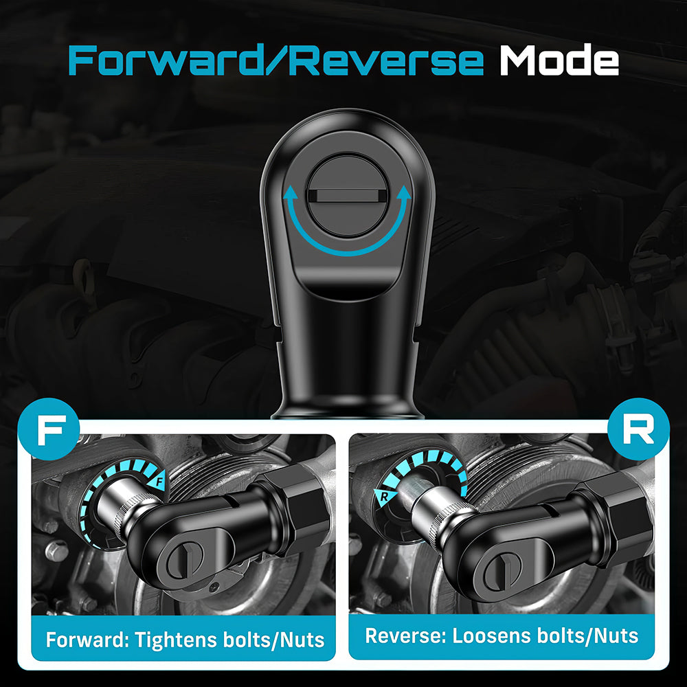 21V Cordless Electric Ratchet Wrench Kit Half Inch Brushless Batteries
