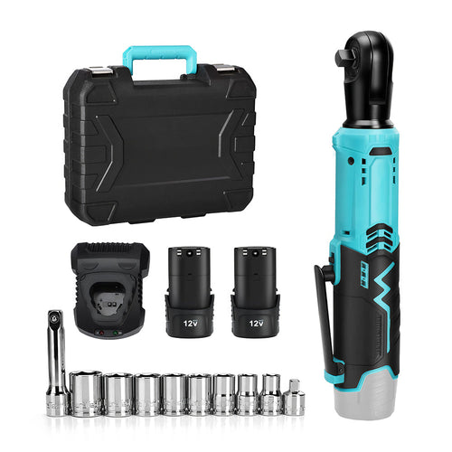 12V 3 8 Inch Cordless Electric Ratchet Wrench Kit 48 Ft Lbs Torque