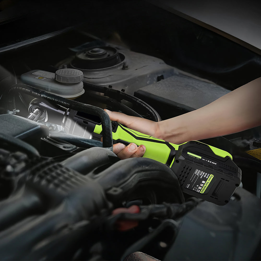 18V Brushless 3/8" Extended Cordless Ratchet Wrench Set, 74 Ft-Lbs, 2 Batteries