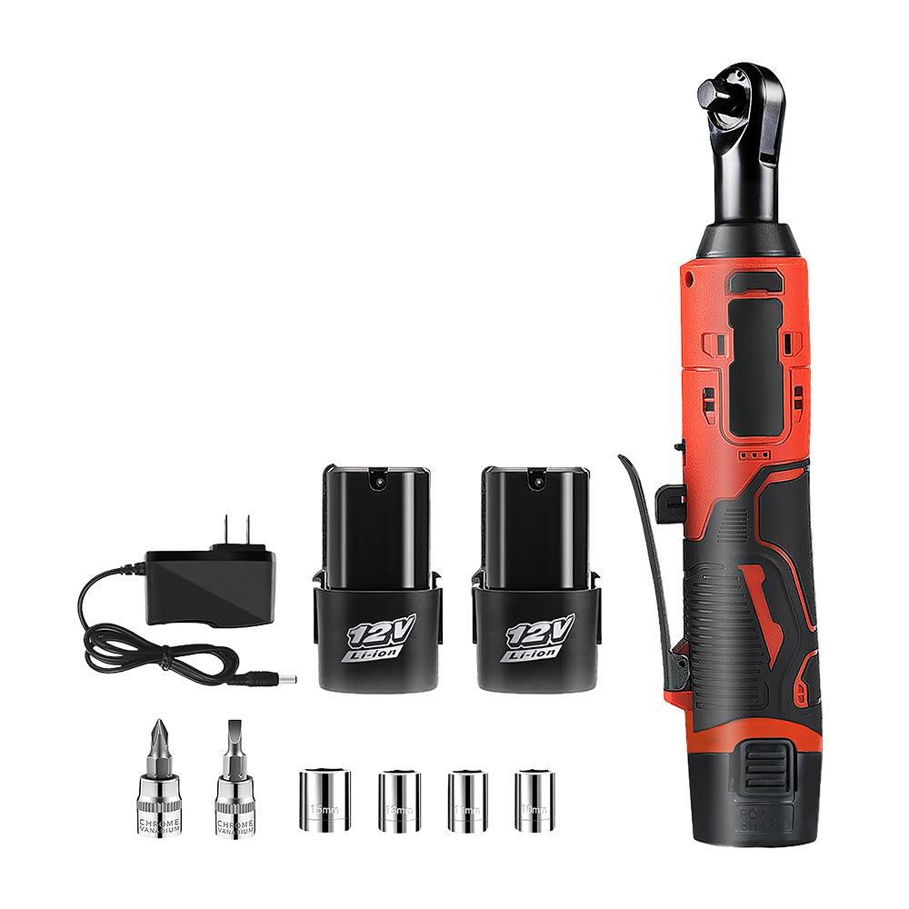 12V 3/8" Cordless Electric Ratchet Wrench Set, 45 Ft-Lbs with 2 Batteries