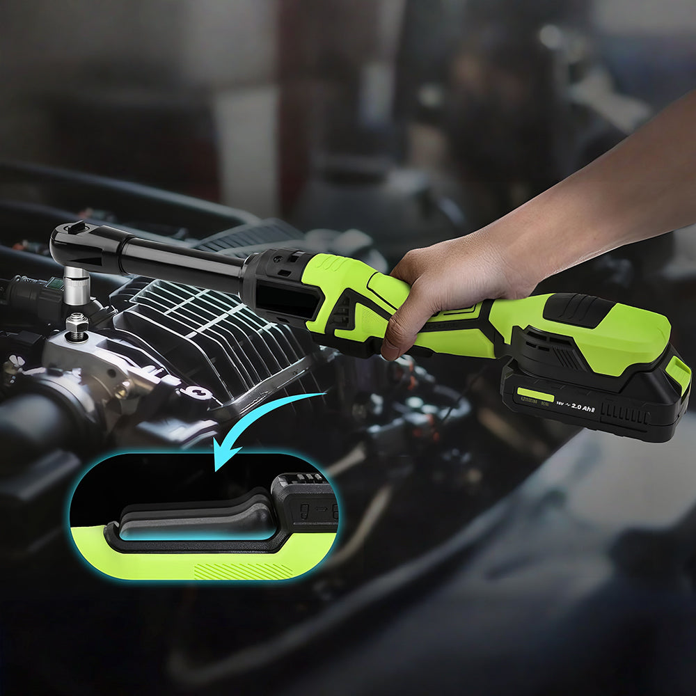 18V Brushless 3/8" Extended Cordless Ratchet Wrench Set, 74 Ft-Lbs, 2 Batteries