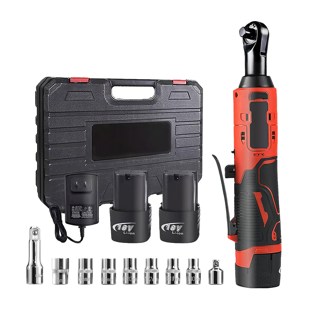12V 3/8" Cordless Electric Ratchet Wrench Set, 45 Ft-Lbs with 2 Batteries
