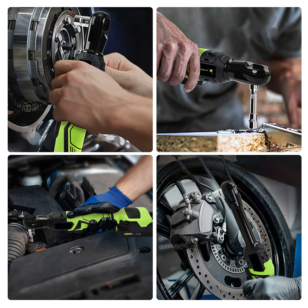 18V Brushless 3/8" Extended Cordless Ratchet Wrench Set, 74 Ft-Lbs, 2 Batteries