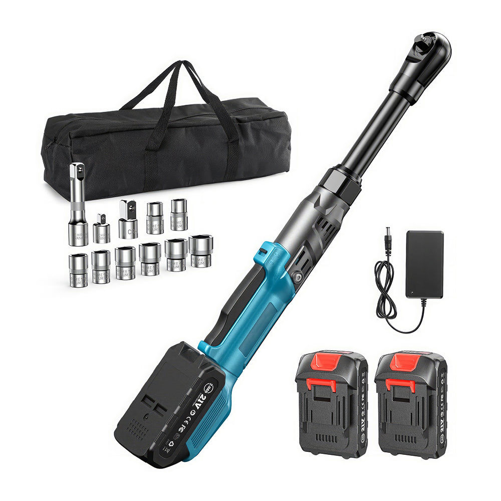 21V Cordless 3/8" Ratchet Wrench Set, 66Ft-Lbs, 200RPM, 2×2.0Ah Batteries