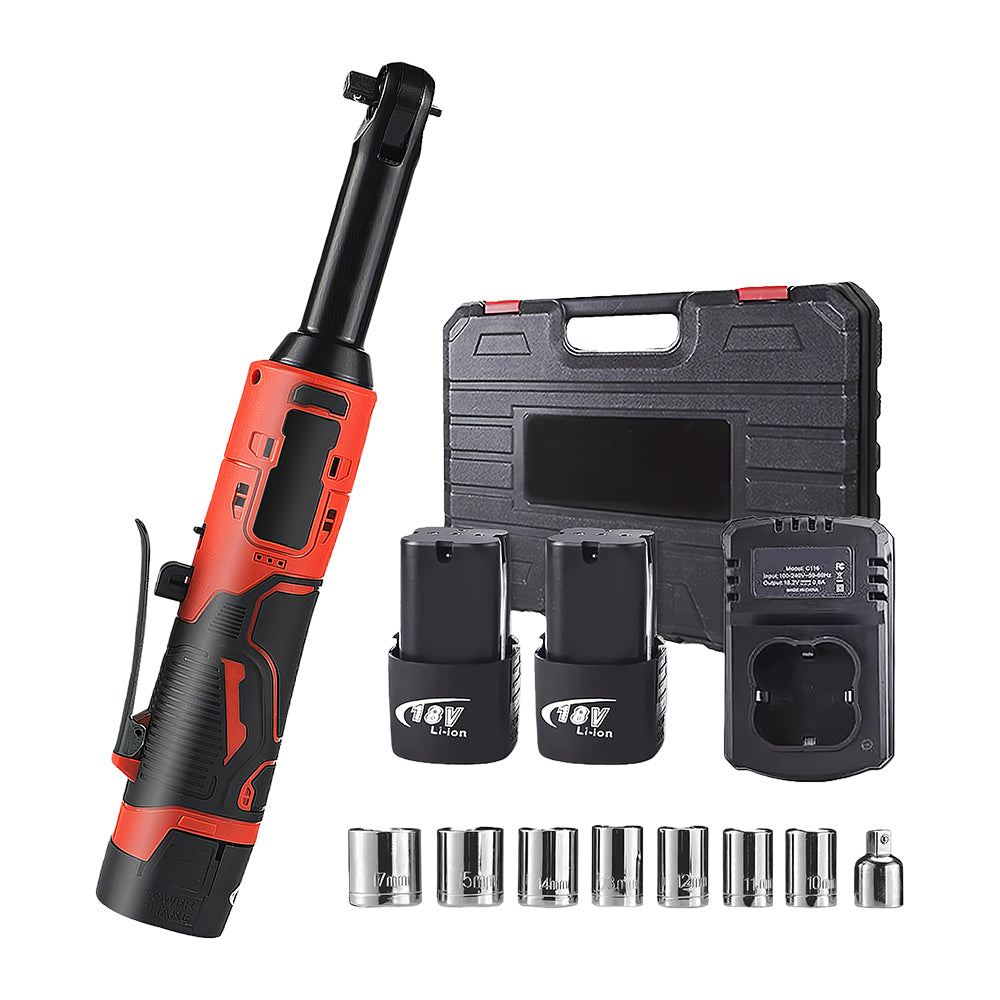 12V 3/8" Cordless Electric Ratchet Wrench Set, 45 Ft-Lbs with 2 Batteries