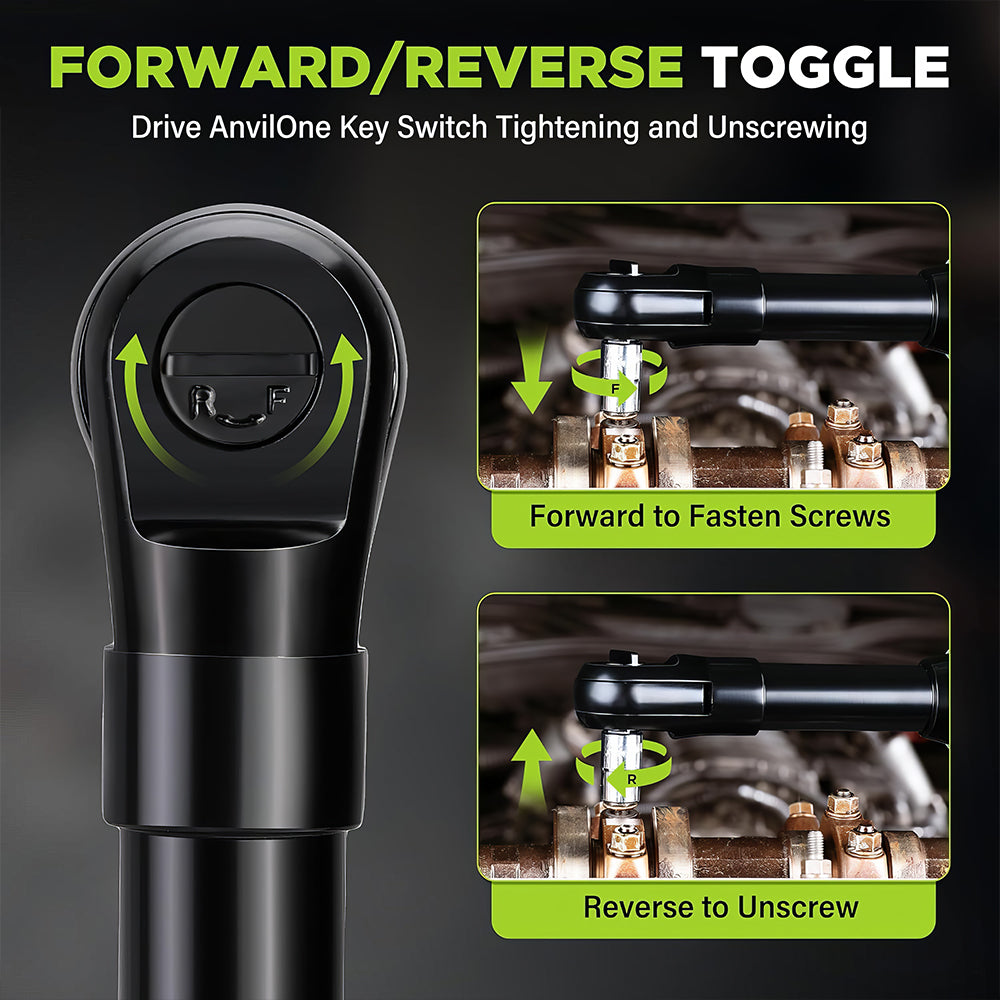 12V Cordless Power Ratchet Wrench Kit with 10 Piece Socket Set